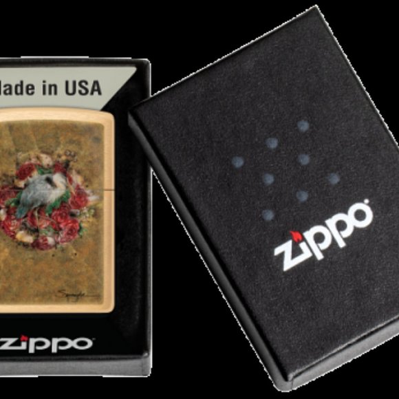 Brass SPAZUK Pelican and Flowers Zippo Lighter - Picture 1 of 1